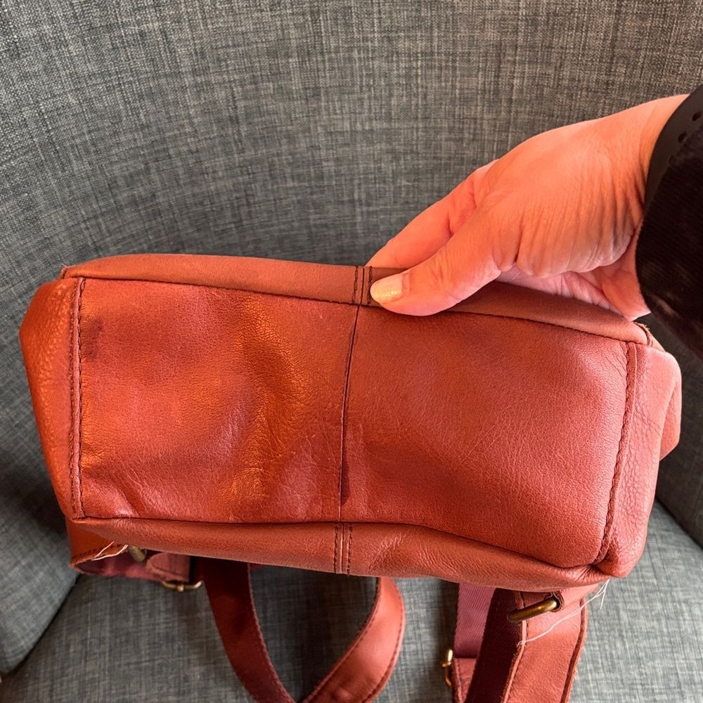 American Leather Co. brown Women backpack Bag purse neutral classic everyday GUC - Picture 14 of 16